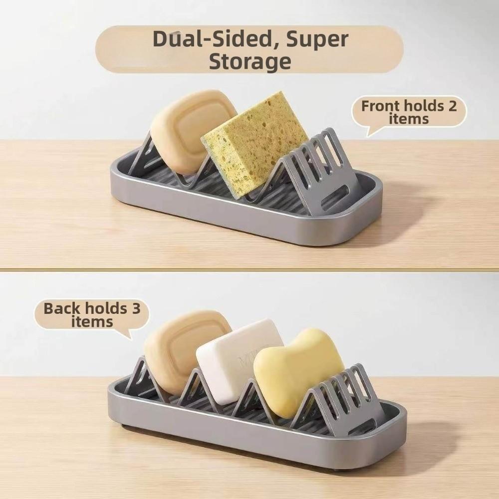 Self Draining Bathroom Soap Dish Space Saving Soap Drain Box Creative W-Shaped Soap Rack Hotel