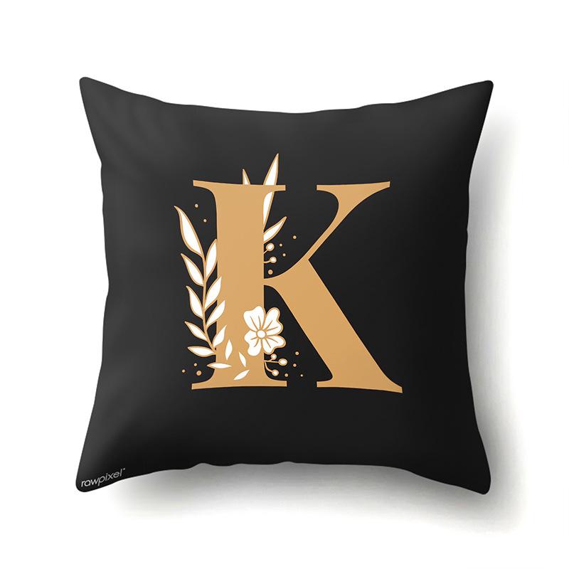 Polyester Kissenbezug Autodekoration Zuhause 26 Englische Buchstaben Gedruckt Taillenkissen Sofakissenbezug