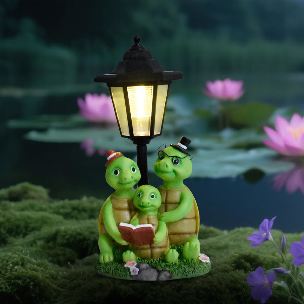 JYL TS/124,Outdoor Garden Landscape Family Turtle Solar Outdoor Light for Villa Balcony Decor Statue
