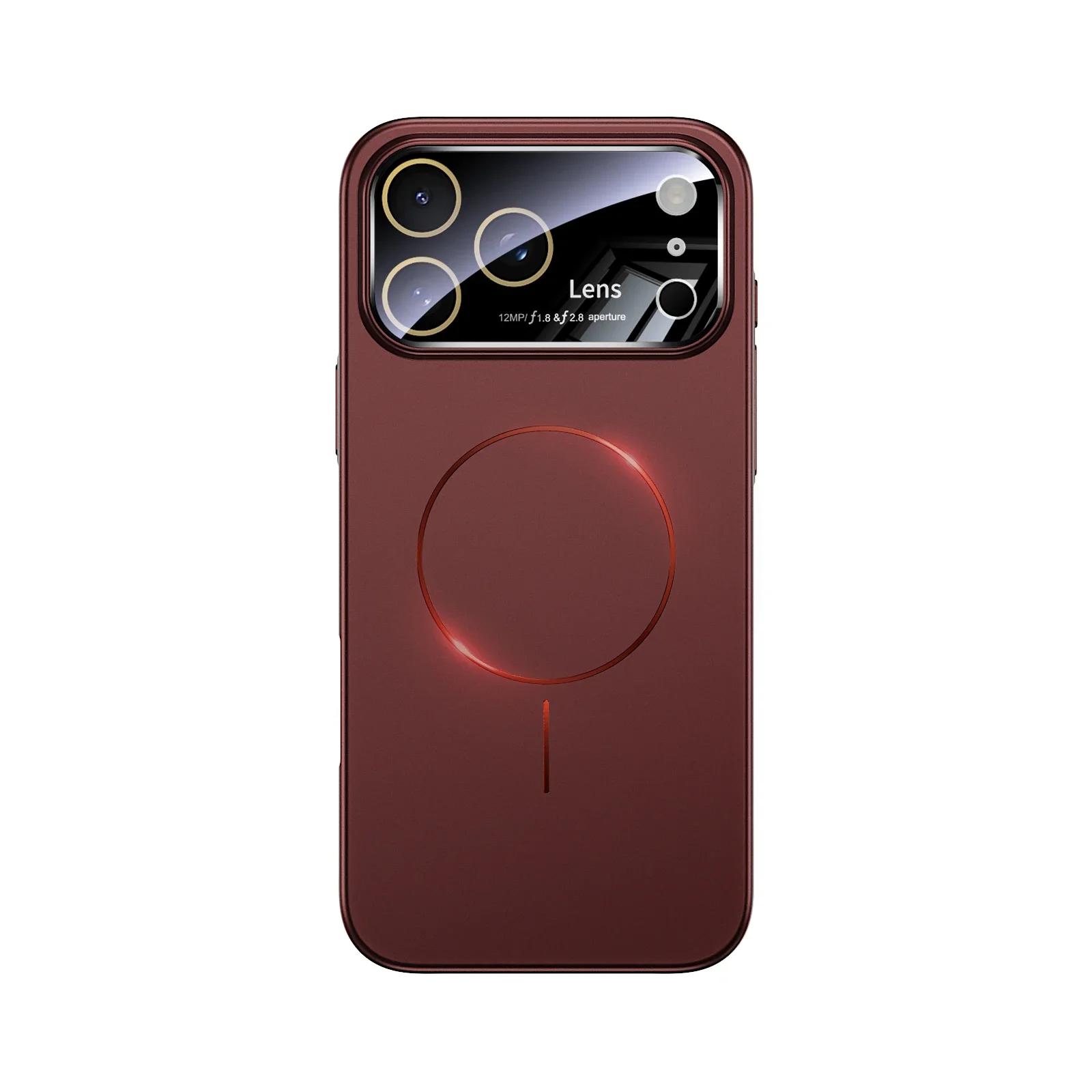 

Fashion Metal Paint Ice Feel Large Lens Window Case For IPhone 17 Pro Max Air 16E 15 14 13 Magnetic Charge Anti-Drop Phone Cover iPhone 13