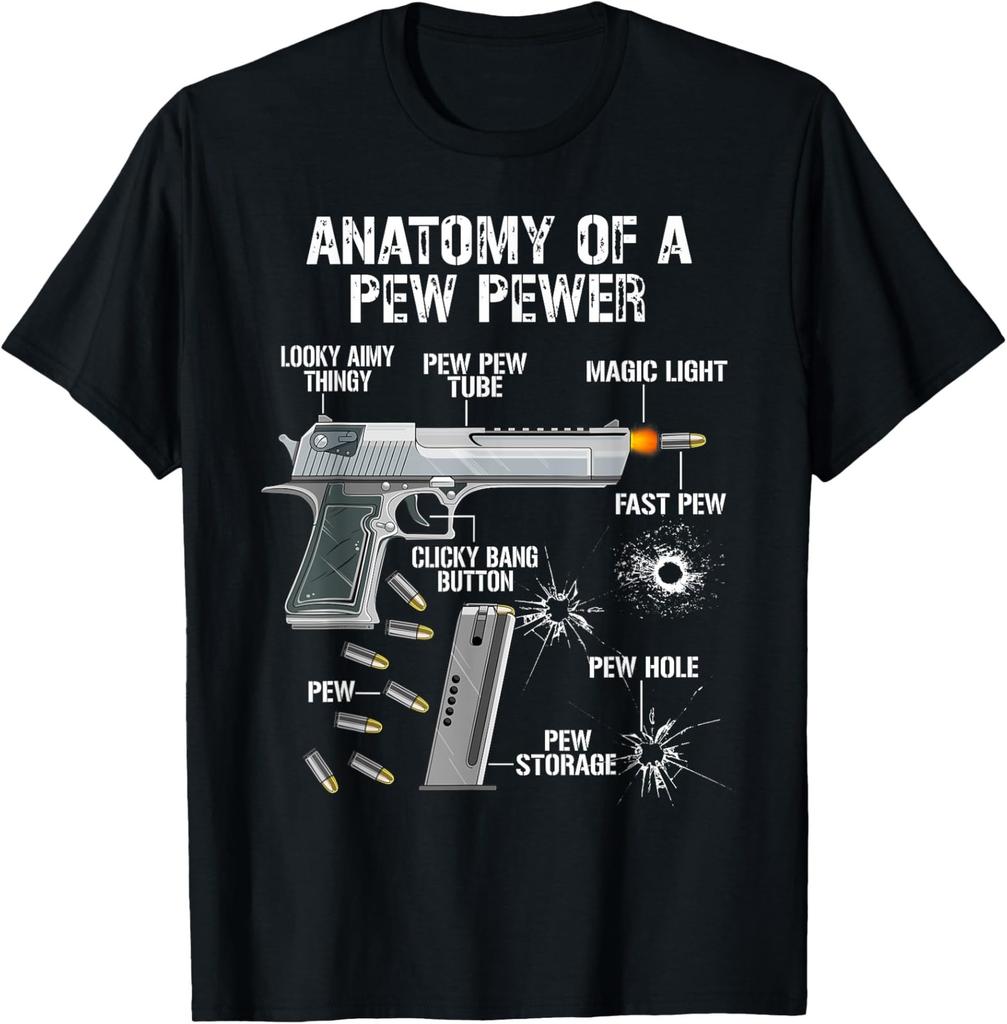New Limited Funny Anatomy Of A Pew Pewer - Ammo Gun Amendment Saying T-Shirt