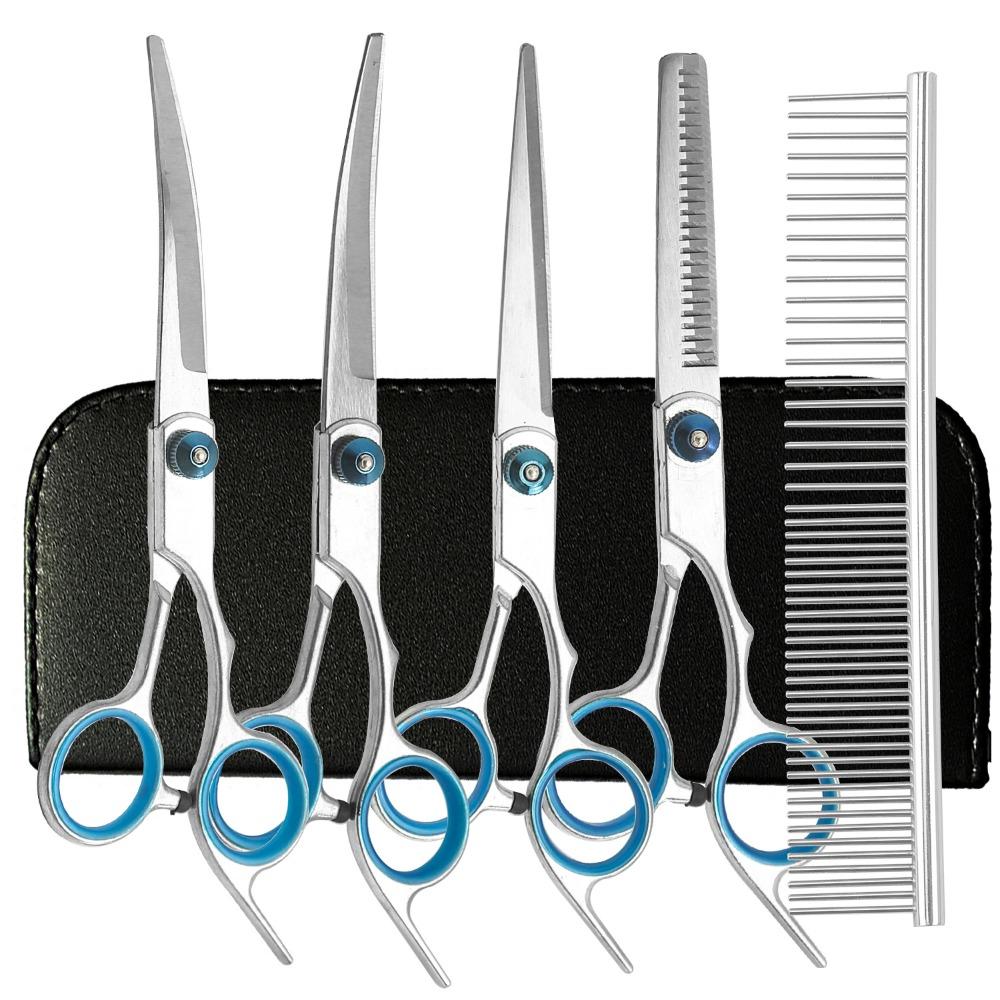Professional Dog Grooming Trim Down Curved Stainless Steel Dog Haircut Trim Tools Round Tips Safety Pet Precision Trimming