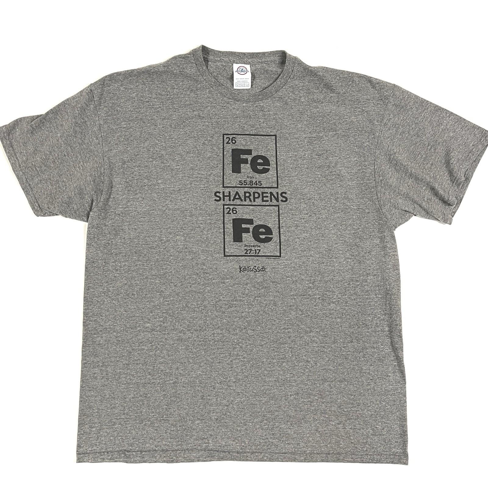 Kerusso T Shirt Sz XL Iron Sharpens Iron FE Periodic Table Parody Jesus Tee XXXXL