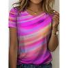 Women's colorful gradient tie-dye T-shirt 3D digital printing breathable and comfortable for daily use