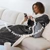 Home Wearable Adult Blanket Large Pocket Multifunctional Lazy Sleeve Blanket Antistatic Composite Sherpa Blanket TV Sofa Blanket