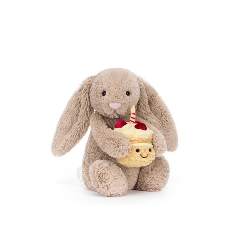 JELLYCAT shy beige bonnie rabbit cute plush doll sitting height 23cm high