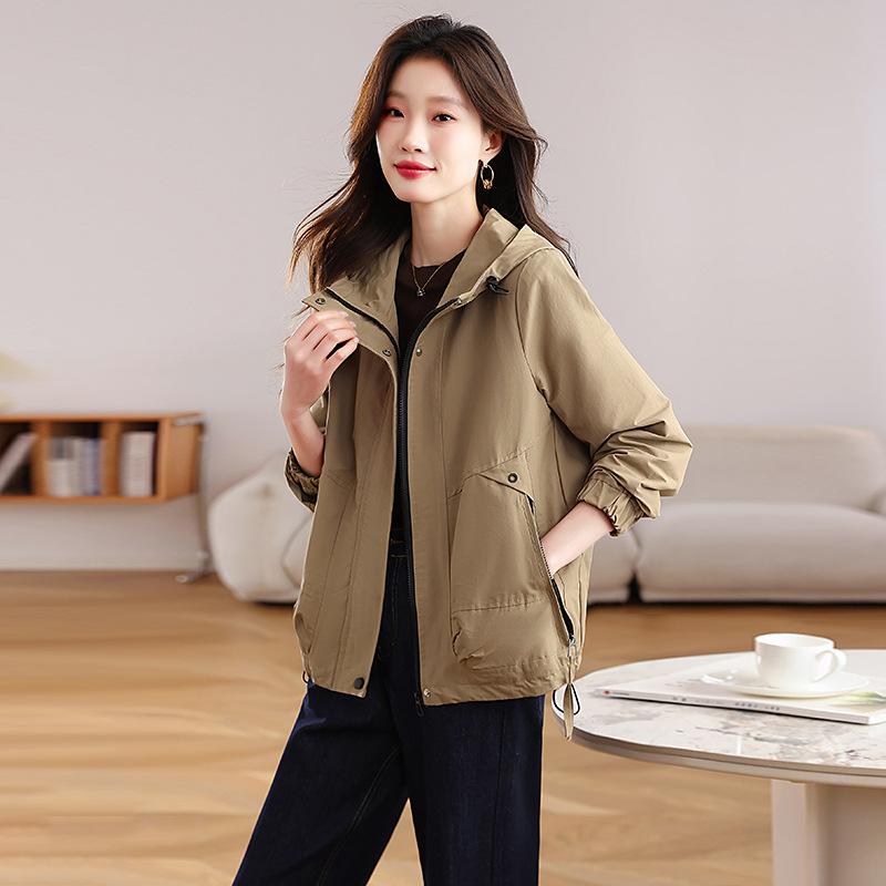 Hooded Jacket Jacket Women's Spring and Autumn New Small Tooling Fashion Casual Jacket Top, Trendy