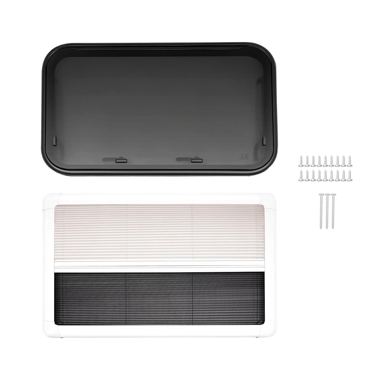 

RV Exit Window (L*H) 90*55cm Tempered Glass Camper Emergency Window with Trim Kit for 30mm Wall Thickness Easy Installation