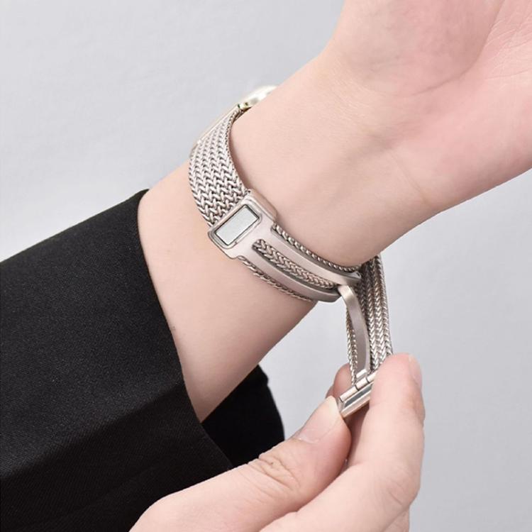 Wheat Ear Magnetic Buckle Stainless Steel Watch Band For Apple Watch 42/44/45/46/49mm, Adjustable Metal Business Replacement Wrist Strap