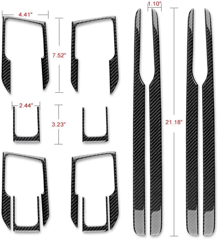 Carbon Fiber Door Panel Frame Cover for Dodge Ram 1500 2500 3500 2016-2018 Interior Trim Moulding