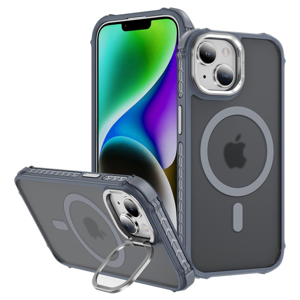 Für iPhone 14/13 Hülle mit Objektivständer Matte Rückseite Kompatibel mit MagSafe