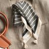 Handmade 71 cotton and linen red geometric square scarf silk scarf women's Korean neck protection small scarf thin headscarf velvet scarf