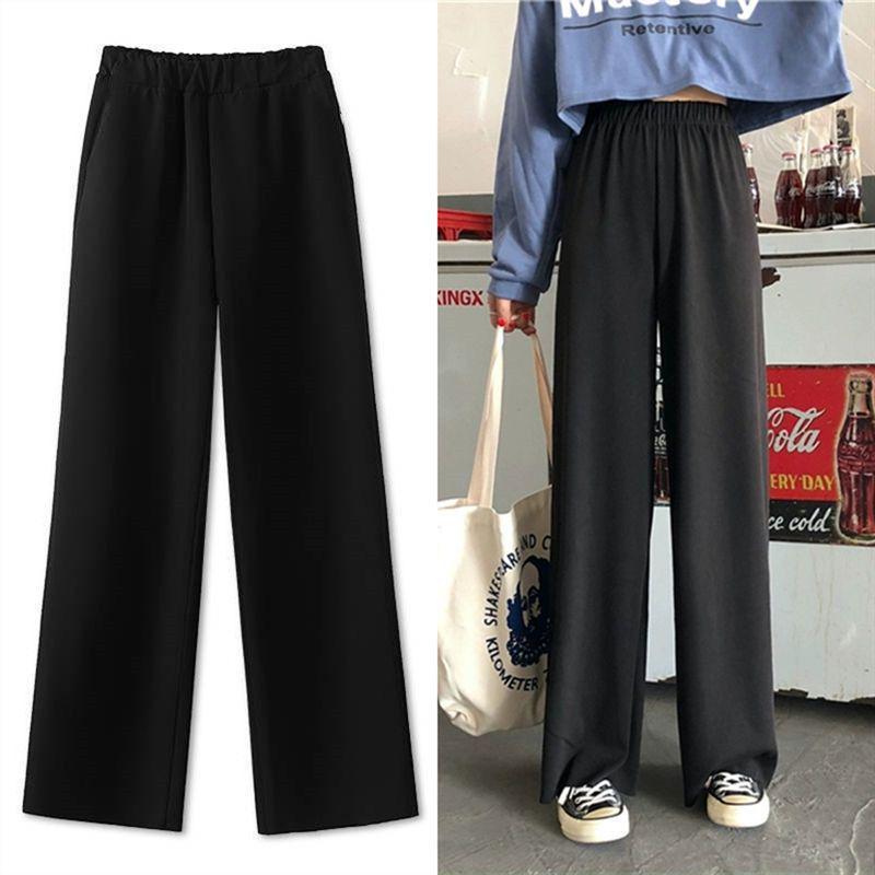 

Spring/Autumn Women s High-Waisted Wide-Leg Nine-Point Slimming Pants - Korean Style Casual Fit for Petite Figures L recommended 105-115 jin