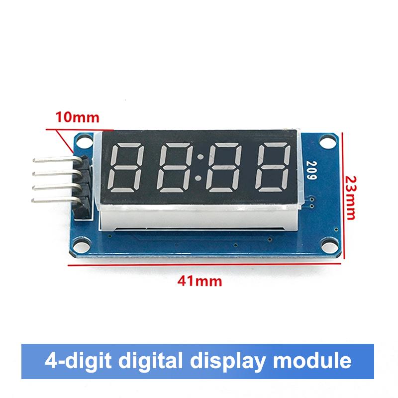Tm1637 4 Bits Digital Led Display Module For 7 Segment 0.36Inch Clock Red Anode Tube Four Serial Driver Board Pack