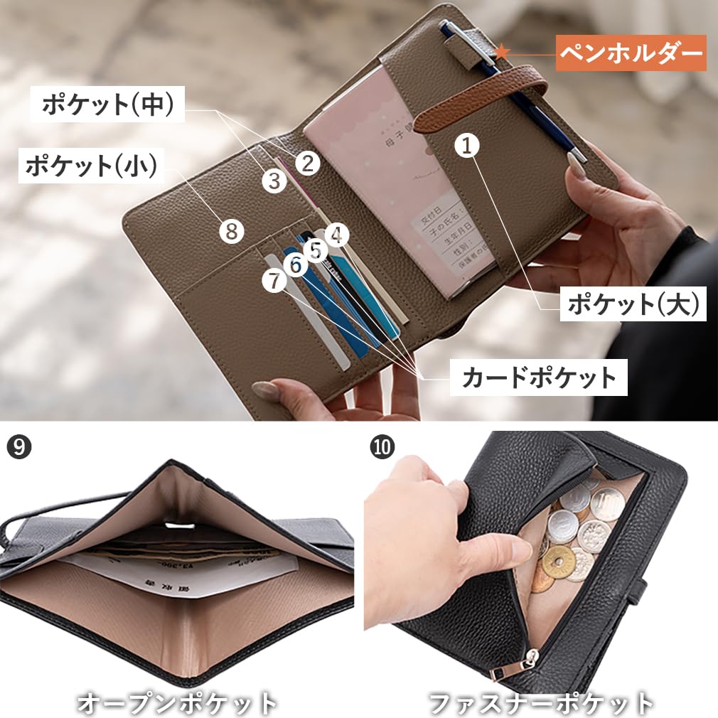 VITAFELICE Women's 10-Pocket Multi-Case (inb-10046p) (Light Gray)