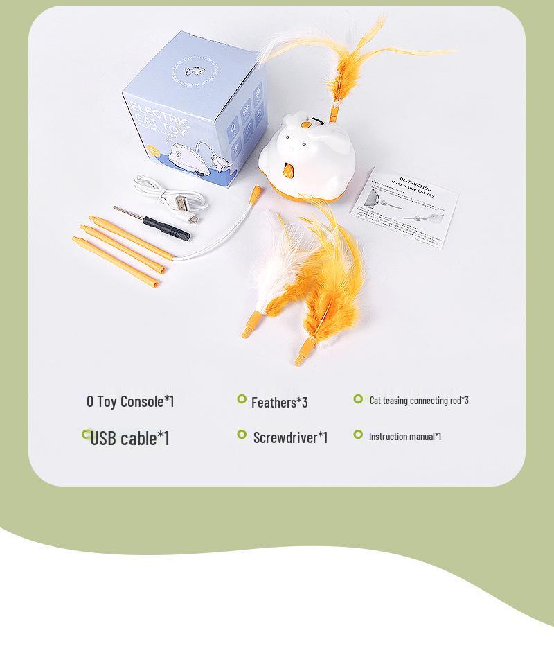 Electric Cat Toy: Automatic Feather Teaser & Infrared Turntable with Cat Ball