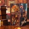 CRESYMME Book Nook Dollhouse Leeds Miniature House Log Cabin Kit, Wooden 3D Puzzle, Handmade for Adults, with LED Lights (Dwarf House)
