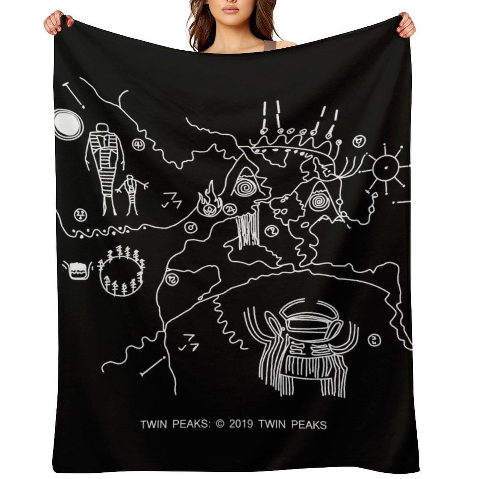 

Twin Peaks -Cave Map Throw Blanket wednesday Designers Custom blankets ands Blankets 30x40in