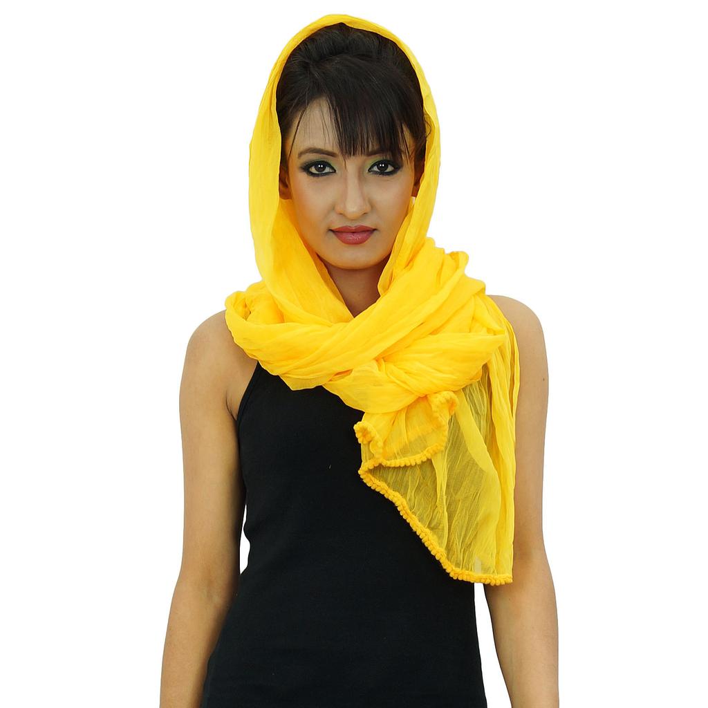 Chiffon Blend Dupatta Long Stole Women Neck Wrap Indian Scarves Chunni