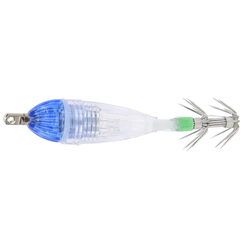 Fishing LED Lure Light Squid Shape Blue Light Color Bait Underwater Lure Lamp with Hook