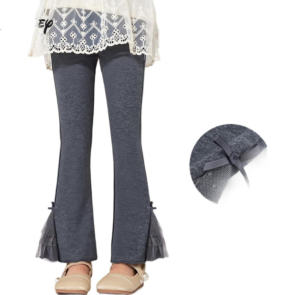 Disney Girls' Pants, Slight Flare, Spring Style, Girls' Long Pants, Flared Pants, Lace Bow, Casual Pants, DL110023