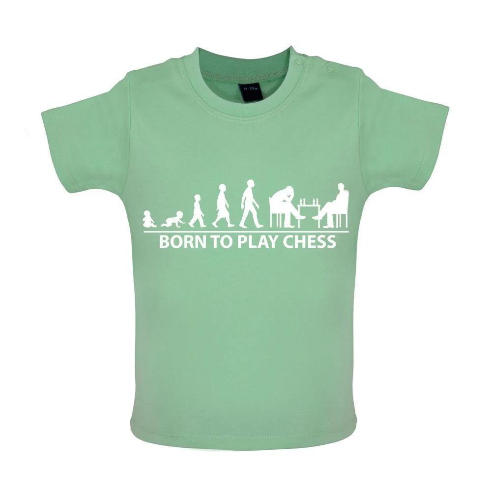 

Born To Play Chess - Baby Kids Boys Girls Unisex T-Shirt / Babygrow - Player Game King Queen Board Pawn 130