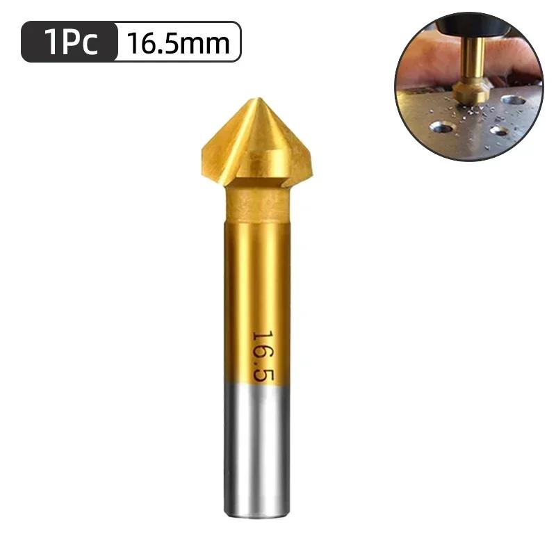 3 Flute Countersink Drill Bit 90 Degree Chamfering Tools Chamfer Cutter 6.3-20.5mm Chamfering Cutter Wood Metal Hole Drilling