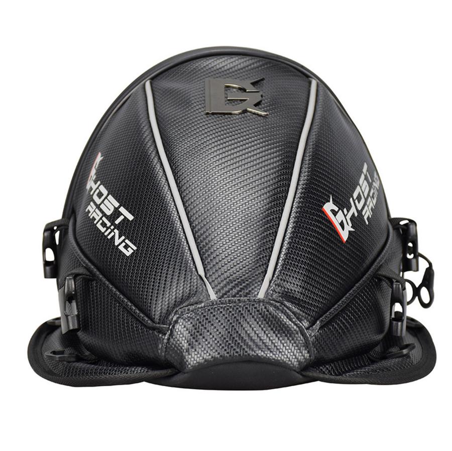 Motorcycle PU Leather Rear Seat Tail Bag Tool Bag Waterproof Carbon Fiber Color