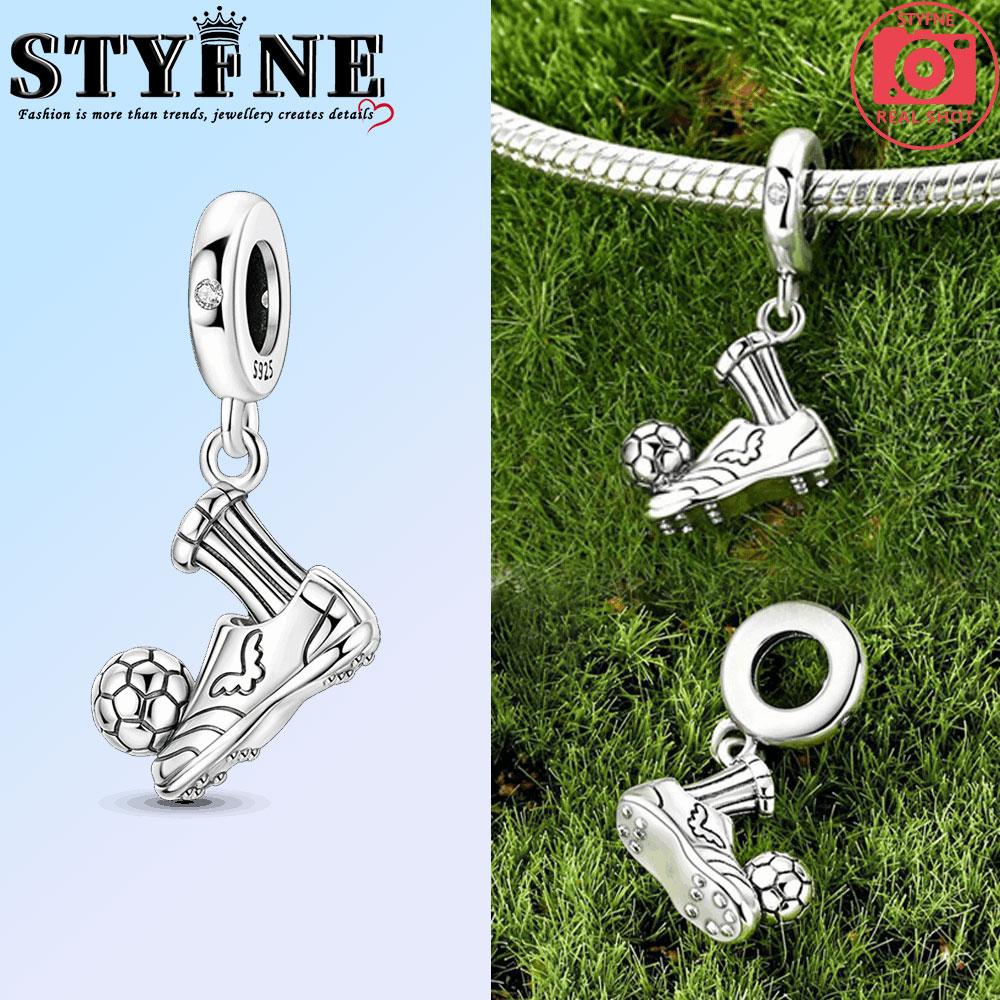 Оригинальные Медные Шармы Бусины Кот Удачи Футбол Элегантный Кубок Подвеска Подходят для Браслета Бусины Женские Украшения Подарок