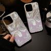 Feather Luster Phone Case for Samsung A53 A14 A33 A12 A32 S24 S23 Plus S20 S21 FE for iPhone 17 15 16 13 Pro 17 16 Pro Max Butterfly Bow Phone Case