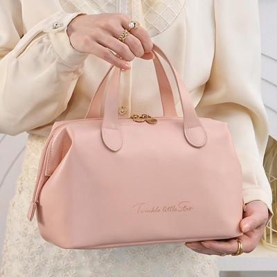French Style High-Capacity PU Leather Handbag & Cosmetic Bag