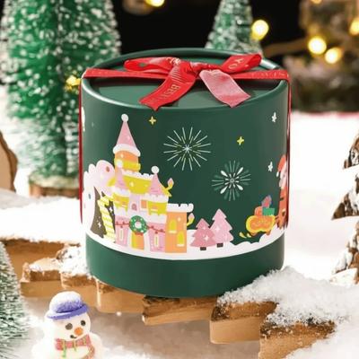 New Cartoon Paper Christmas Candy Box with Handbag DIY Christmas Eve Apples Boxes Christmas Gift Packing Box for Xmas Party