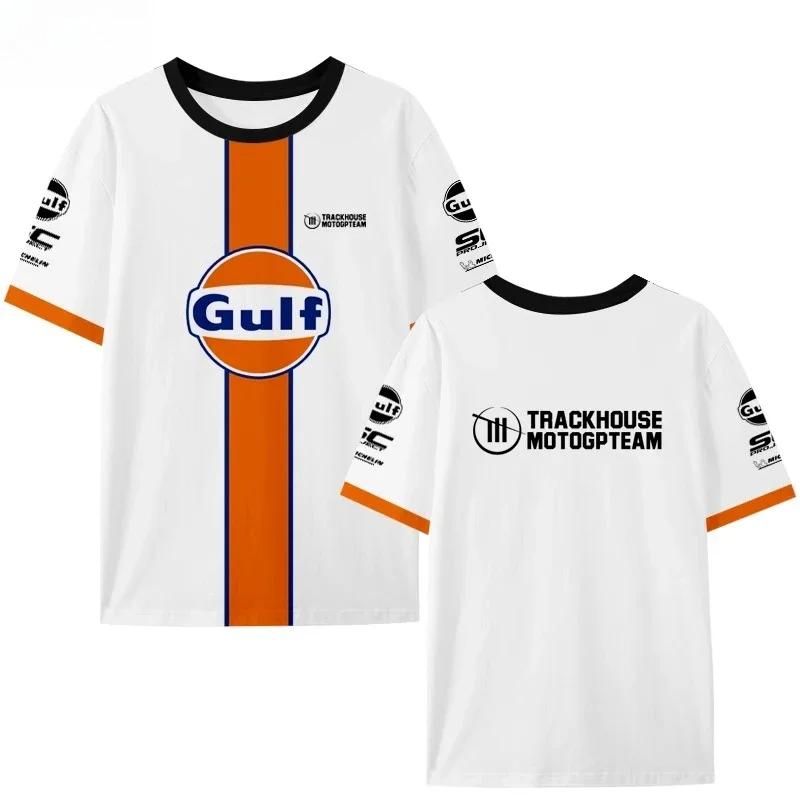 2025 Nuova Tuta da Corsa Motociclistica Team Trackhouse Racing Gulf Oil Asciugatura Rapida Maglietta a Maniche Corte Stampa 3D Uomo M