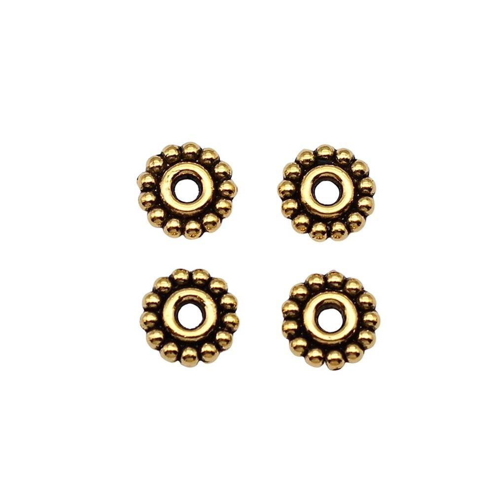 Caps Beaded Edge Spacer Beads Antique Style For DIY Jewelry Projects