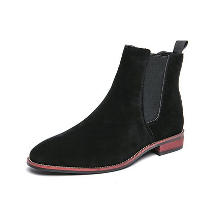 Nouvelle Mode Homme Bottines en Cuir Véritable Marque Rétro Cuir Suede Imperméable Bottes Chelsea Plates Designer Chaussures d'Affaires