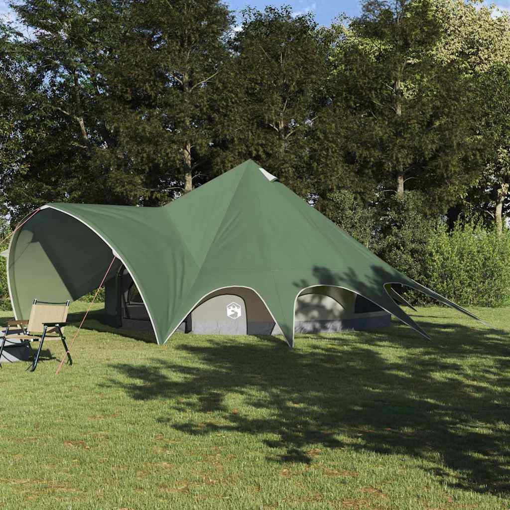 Teepee Tent for 9 People Green and Gray 502 X 502 X 297 Cm