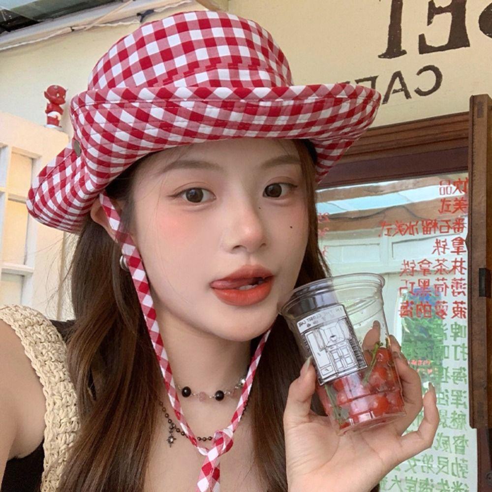 UV Protection Western Cowboy Hat Lattice Wide Brim Sun Hat Spring Bucket Hat Outdoor