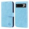 For Google Pixel 8 Pro Solid Color PU Leather Wallet Case Well-protected Cell Phone Stand Cover