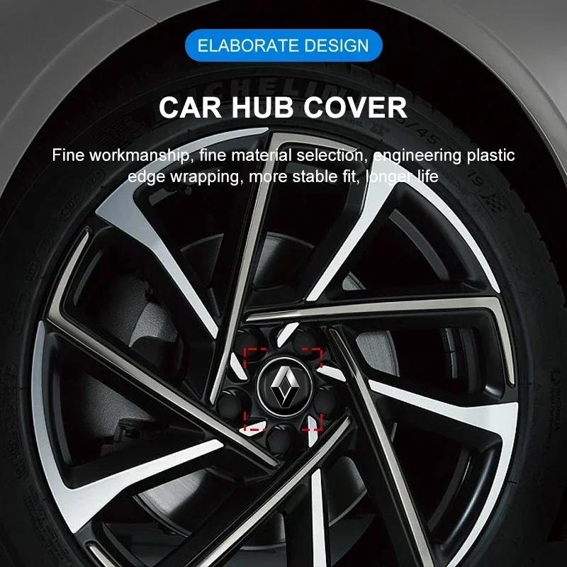 2026 Heiß Für Renault Radkappen 4 Stück 60mm Für Renault Megane 2 3 4 Twingo Clio Talisman Captur Trafic Kwid RS Auto Radnabenabdeckung