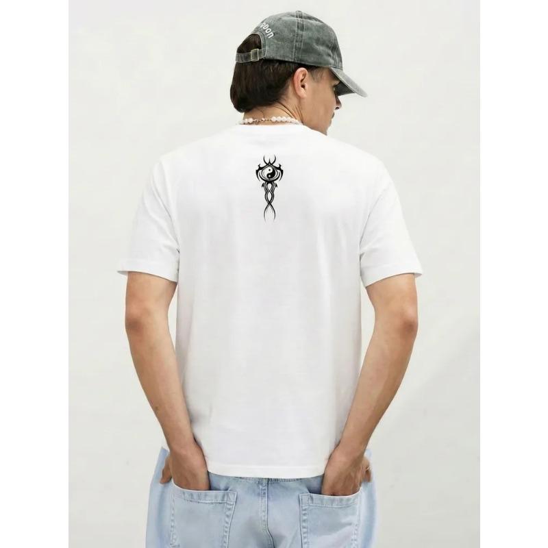 European Size Cotton Casual Men's T-Shirt, Outdoor Wear, Machine Washable