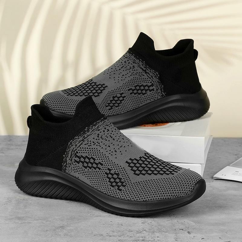 Unisexové ležérní běžecké boty s tlustou podrážkou a létajícím tkaným svrškem