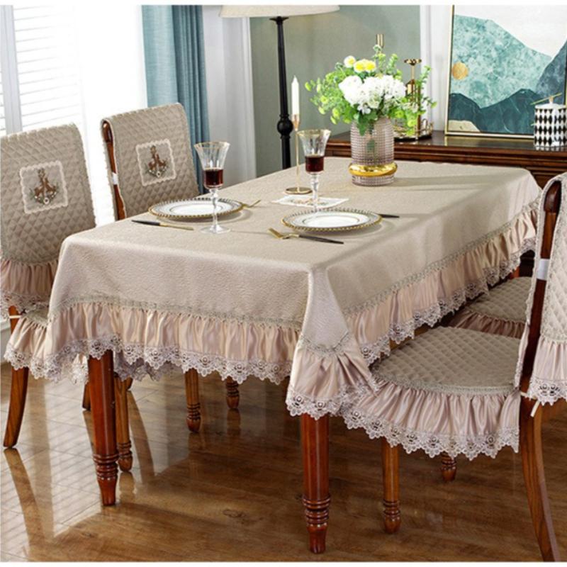 Modern Minimalist Style All Season Universal Chair Covers Quilted Embroidery Anti Slip Thick Stool Protect Pad European Lace Tablecloth Home Decorat