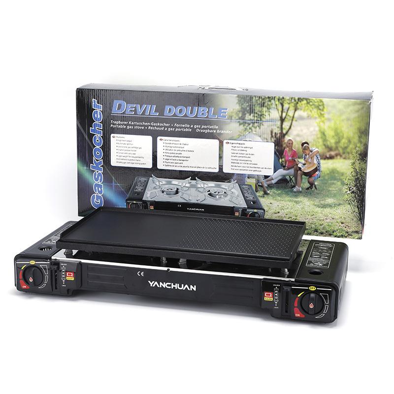 Sample Outdoor Sports Wild Survival Double Stove Cassette Stove Multifunctional Portable Korean BBQ Cassette Stove