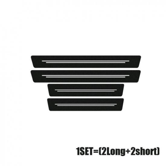 4x Carbon Fiber Stickers Door Plate Sill Scuff Film Anti-Scratch Car Accessories