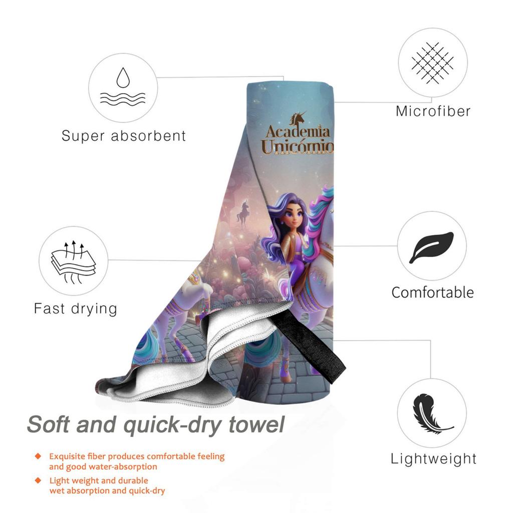 Unicorn Academy Beach Towel Soft Microfiber Quick Dry Absorbent Quick Towels For Swimming