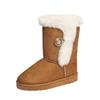 2025 Warm Flat-bottomed Casual Medium Boots Women's Winter Large Size Velvet Thickened Foreign Trade Snow Boots