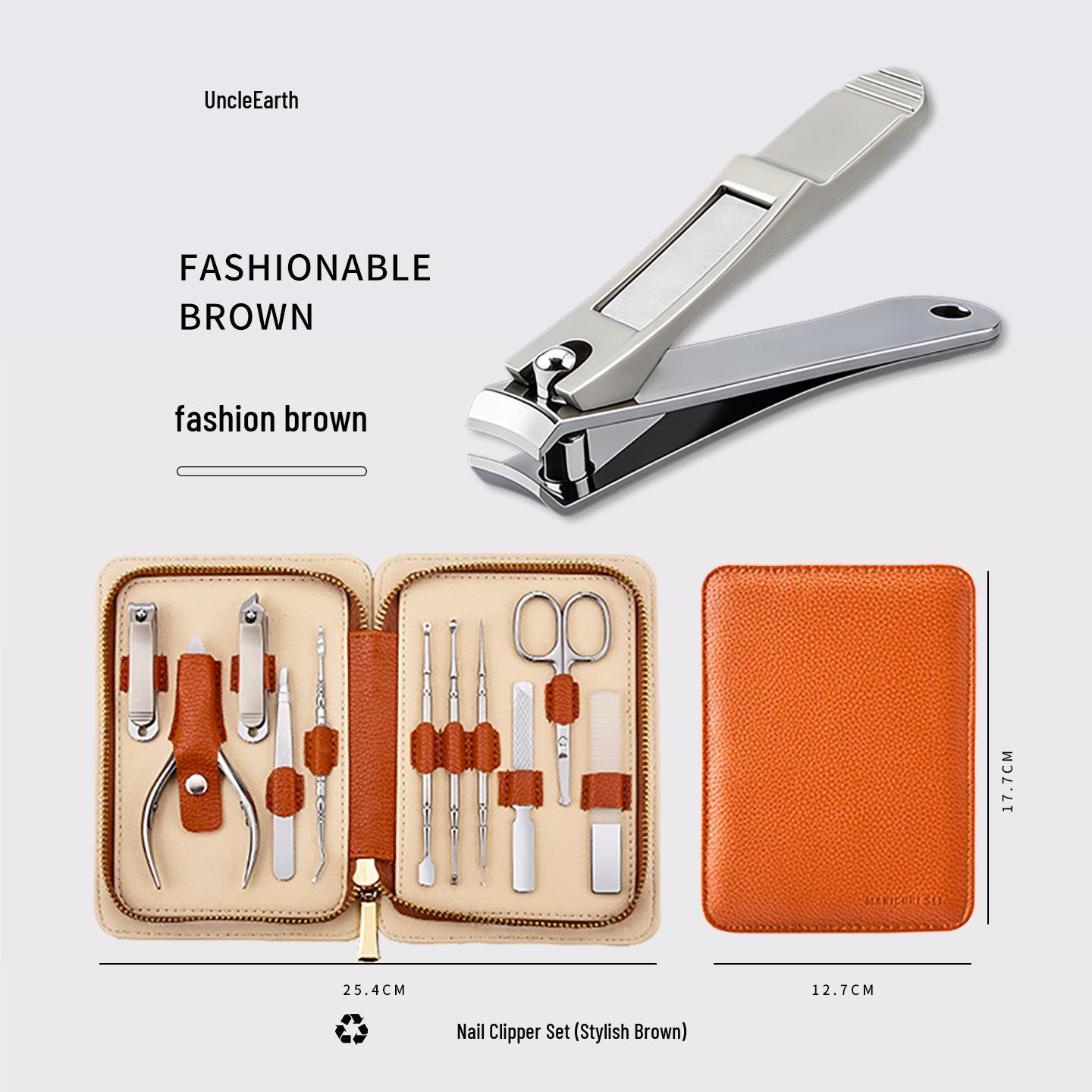 Stainless Steel 11-Piece Nail Clipper & Manicure Set - High-Grade Gift Set оранжевый