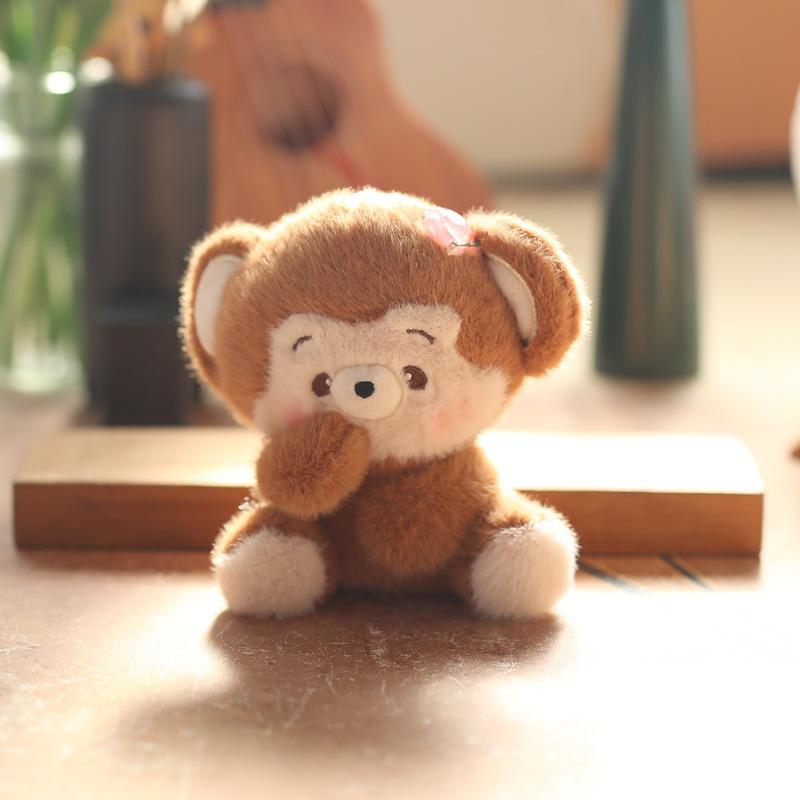 

Милая маленькая обезьянка подвеска плюшевая игрушка кукла мультфильм школьная сумка подвесное украшение брелок кукла кукла 13cm