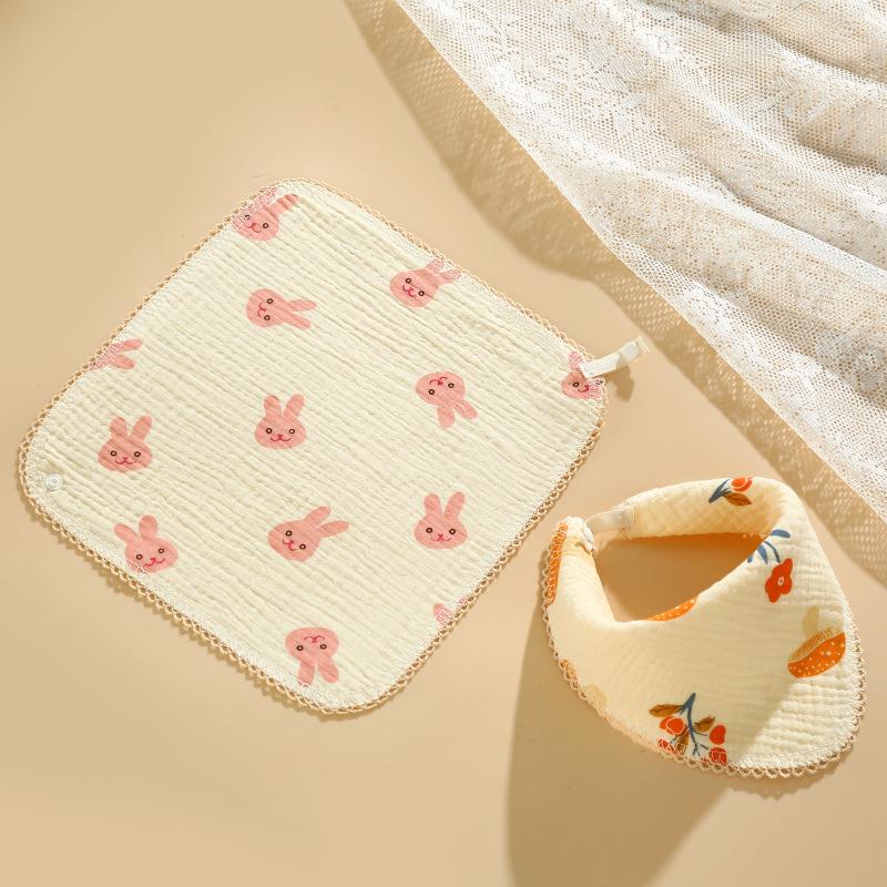 Baby Cotton Bib & Scarf Set - Infant Triangle Design
