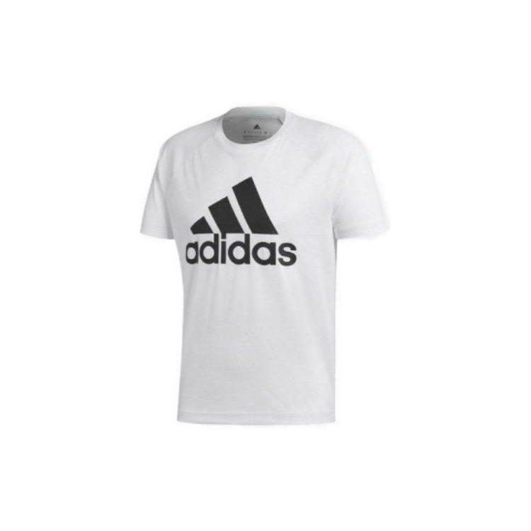 adidas T Shirts Men's White Crew Neck Moderate Straight Fit Bk0936